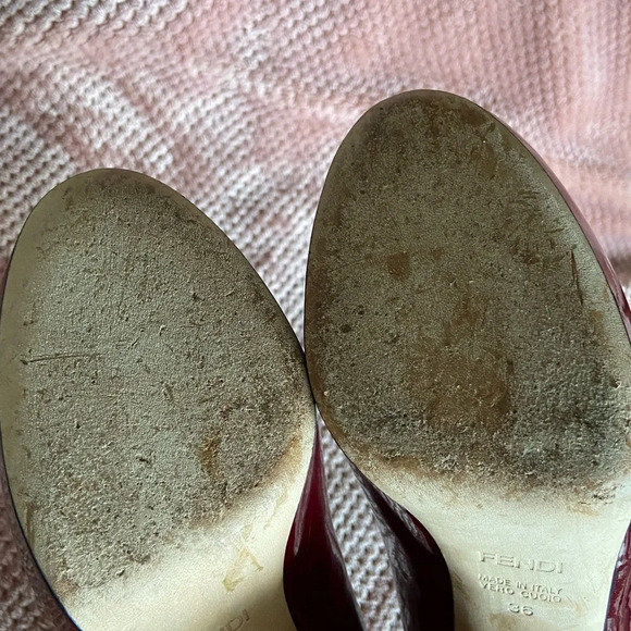 Fendi Burgundy Patent Leather Heels - Picture 13 of 16